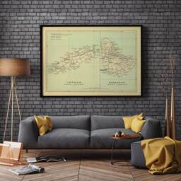 Vintage Tobago & Barbados Map Print 1853 Island Wall Art - thumbnail 2