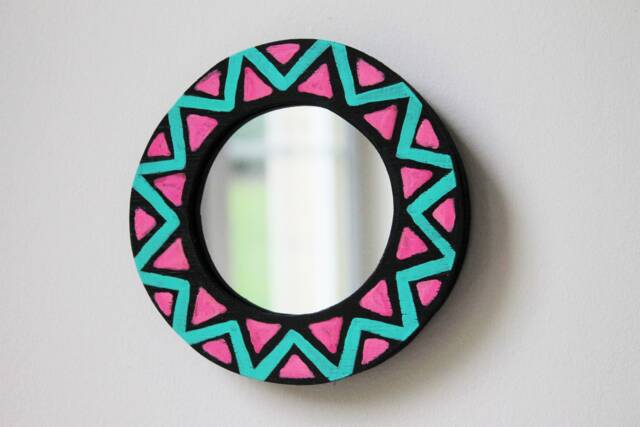 Round Unique Contemporary Mirror /Wall Art, Circle Wall Mirror, Gallery Wall, Artistic Home Decor, Modern Mirror, Colourful Sculpture - image 1