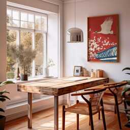 Japanese Crane Poster, Red Wall Art, Asian Bird Print - thumbnail 4