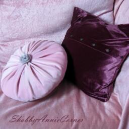 Dusty Burgundy Velvet Pillow Cover With Pearly Buttons 16In - Plum Purple Home Decor - thumbnail 3