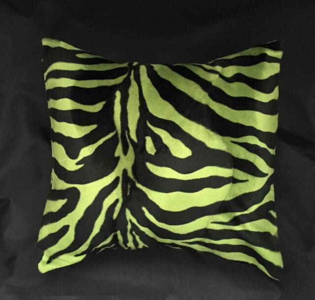 Zebra Print Pillow, Animal Print, Green & Black Pillow Cover, Tiger Pillow, Designer Safari Animal Print, Jungle - image 1