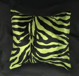 Zebra Print Pillow, Animal Print, Green & Black Pillow Cover, Tiger Pillow, Designer Safari Animal Print, Jungle - thumbnail 1