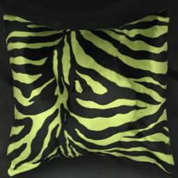 Zebra Print Pillow, Animal Print, Green & Black Pillow Cover, Tiger Pillow, Designer Safari Animal Print, Jungle - thumbnail 2