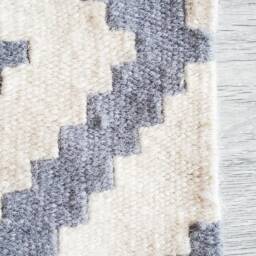 Handwoven Area Rug, Grey Minimalist Abstract Rug, Kilim, Living Room, Runner Wool Rug 7' X 10' , 8' - thumbnail 4