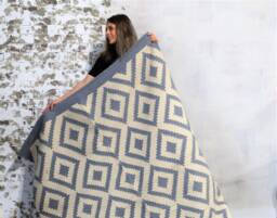 Handwoven Area Rug, Grey Minimalist Abstract Rug, Kilim, Living Room, Runner Wool Rug 7' X 10' , 8' - thumbnail 1