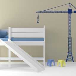 Construction Crane Wall Decal, Tower Silhouette Sticker, Boys Room Decor, Theme Art, Truck Builder Gift - thumbnail 2
