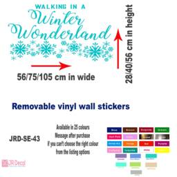Winter Wonderland Quote Wall Decal, Snowflake Christmas Decor - thumbnail 3