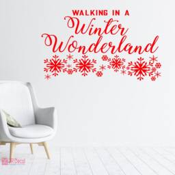 Winter Wonderland Quote Wall Decal, Snowflake Christmas Decor - thumbnail 2