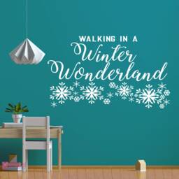 Winter Wonderland Quote Wall Decal, Snowflake Christmas Decor - thumbnail 1