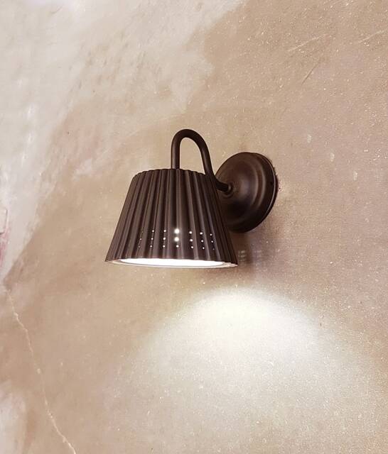 Handmade Black Ceramic Wall Sconce Perforated Texture Bedside Lamp - image 1