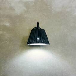 Handmade Black Ceramic Wall Sconce Perforated Texture Bedside Lamp - thumbnail 2