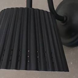 Handmade Black Ceramic Wall Sconce Perforated Texture Bedside Lamp - thumbnail 4