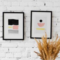 Set Of 2 Prints, Abstract Print Set, Scandinavian Art, Piece Print, Geometric Watercolor Wallart, Colorful Poster, Minimal Art - thumbnail 2