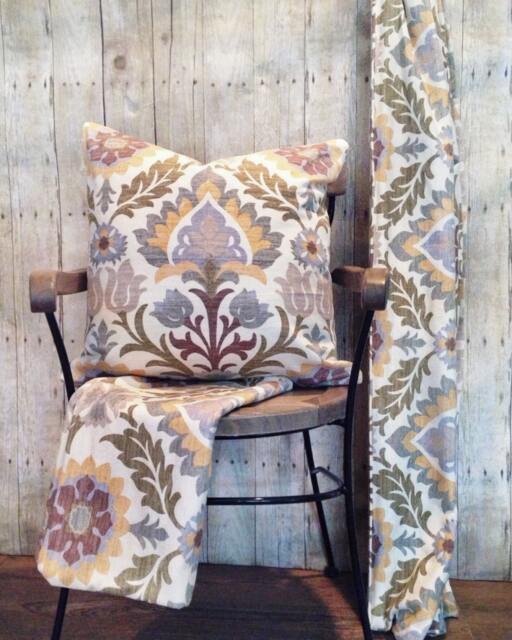 Relaxed Roman Shade Window Treatment - Pillow Covers Waverly Santa Maria Fabric - image 1