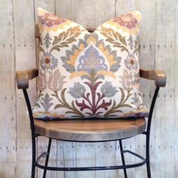 Relaxed Roman Shade Window Treatment - Pillow Covers Waverly Santa Maria Fabric - thumbnail 2