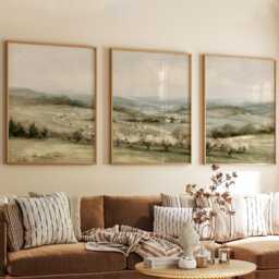 Orchard Landscape Trio, Neutral Countryside Wall Art Set - thumbnail 4