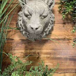 stone Garden Detailed Tiger Head Wall Hanging Plaque Ornament - thumbnail 2
