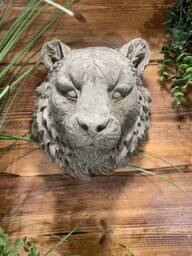 stone Garden Detailed Tiger Head Wall Hanging Plaque Ornament - thumbnail 1