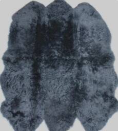 Large Dark Grey Sheepskin Rug , Six Skin Rug, Neutral Genuine Sheepskin, Fluffy Xl Interior Accessories - thumbnail 1