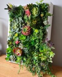 Faux Succulent 3D Wall Art Rustic Wood Framed Botanical Decor For Home Or Business - thumbnail 1