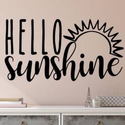 Hello Sunshine Decal - Good Morning Sunshine Wall Decal Decor Art - thumbnail 3