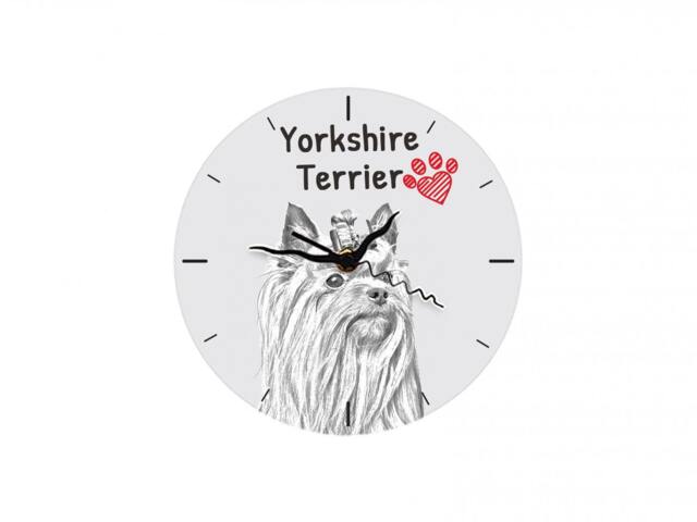 Yorkshire Terrier, Free Standing Mdf Floor Clock With An Image Of A Dog - image 1