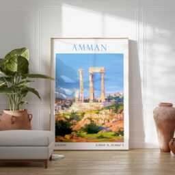 Amman Print, Poster, Wall Art, Art Artwork, Travel Jordan, Jordan Poster - thumbnail 3