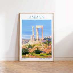 Amman Print, Poster, Wall Art, Art Artwork, Travel Jordan, Jordan Poster - thumbnail 2