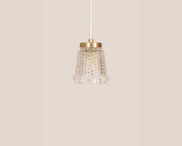 Branka Vintage Pendant Light Mcm Hanging Handcrafted Glass Lamp Retro Ceiling Fixture Yugoslavia Gold Brass - image 1