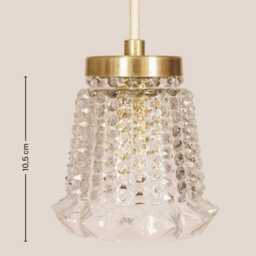 Branka Vintage Pendant Light Mcm Hanging Handcrafted Glass Lamp Retro Ceiling Fixture Yugoslavia Gold Brass - thumbnail 4