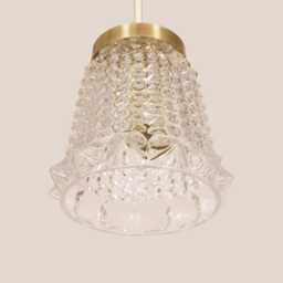 Branka Vintage Pendant Light Mcm Hanging Handcrafted Glass Lamp Retro Ceiling Fixture Yugoslavia Gold Brass - thumbnail 3
