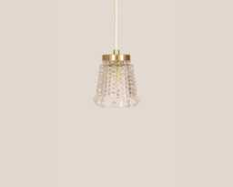 Branka Vintage Pendant Light Mcm Hanging Handcrafted Glass Lamp Retro Ceiling Fixture Yugoslavia Gold Brass - thumbnail 1