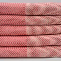 "Fuchsia Blanket, Bed Cover, Turkish Pestemal, 75""x91" - thumbnail 3