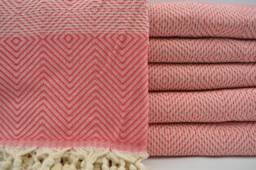 "Fuchsia Blanket, Bed Cover, Turkish Pestemal, 75""x91" - thumbnail 1