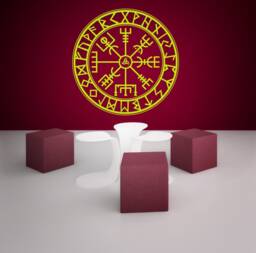 Wall Sticker Vegvisir - Nordic Protection Symbol Wall Sizes & Colors Selectable