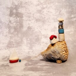 Tiny Ceramic Village, Nautical Art, Lighthouse Decor, Unique Ceramics, Rustic Home Gift For Mam, Village Miniature, Naive Art - thumbnail 4