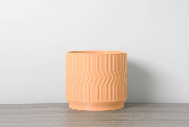 "Sedona Planter With Drainage & Saucer in Orange Sherbet, Unique 3D-Printed Plant Pot, Small To Large Sizes 4"" 5"" 6"" 7"" 8" - image 1