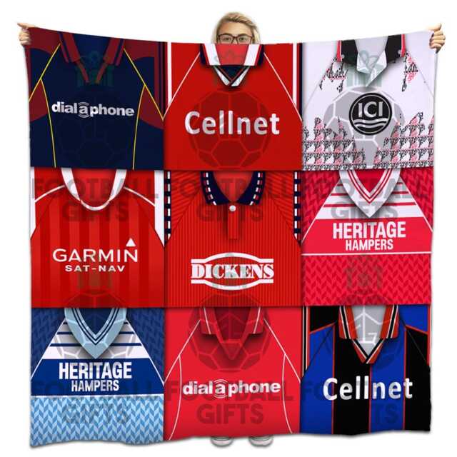 Middlesbrough Classic Kits Montage Retro Shirt Fleece Blanket/Throw Great Gift For Boro Fans - image 1