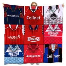 Middlesbrough Classic Kits Montage Retro Shirt Fleece Blanket/Throw Great Gift For Boro Fans - thumbnail 1