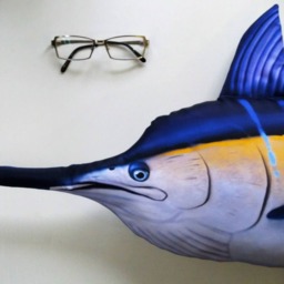 Fish Pillow Blue Marlin Neck Animal Relax Fisherman Gift - thumbnail 4