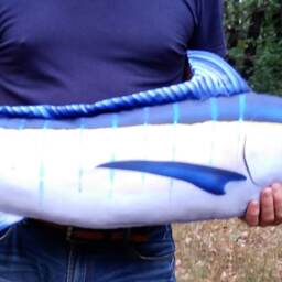 Fish Pillow Blue Marlin Neck Animal Relax Fisherman Gift - thumbnail 3