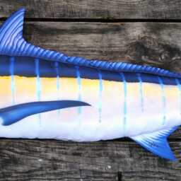 Fish Pillow Blue Marlin Neck Animal Relax Fisherman Gift - thumbnail 2