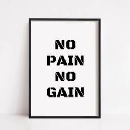 Quote Print - No Pain Gain Gym Fitness - thumbnail 2