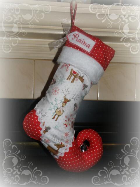 Christmas Stocking With Personalized Name Tag - Elf - image 1