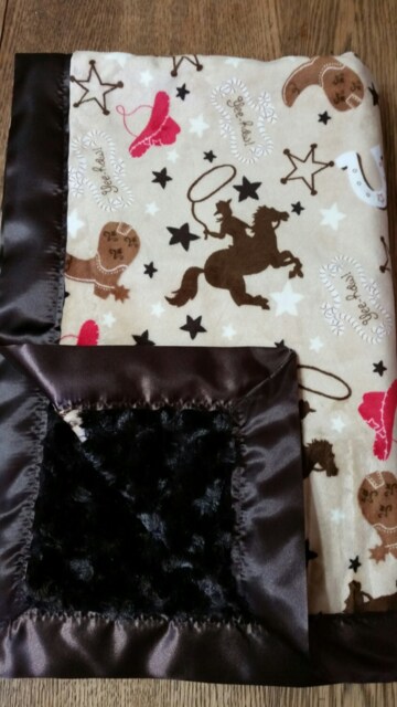 Western Blanket, Baby Minky Cowboy Blanket - image 1