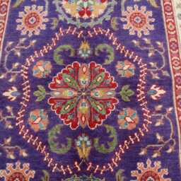 5x7 Ft Purple Beautiful Design Rug, Medallion Kazak Area Red Afghan Hand Knotted Luxury New Rug For Livingroom - thumbnail 3