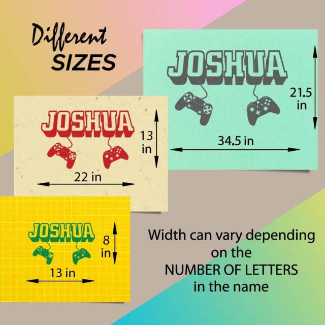 In-Style Decals Wall Vinyl Decal Home Decor Art Sticker 3D Custom Name Boy Girl Gamer Controller Video Computer Game Teen Room Design 2508 - image 1