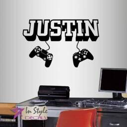 In-Style Decals Wall Vinyl Decal Home Decor Art Sticker 3D Custom Name Boy Girl Gamer Controller Video Computer Game Teen Room Design 2508 - thumbnail 2