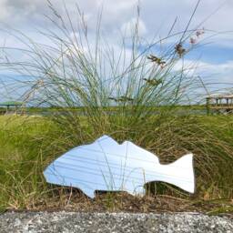 Redfish Mirror/Handmade Wall Art Shape Outline Beach Decor Red Drum Spottail Bass Spot Puppy Channel Fly Fishing Angling Angler - thumbnail 2