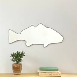 Redfish Mirror/Handmade Wall Art Shape Outline Beach Decor Red Drum Spottail Bass Spot Puppy Channel Fly Fishing Angling Angler - thumbnail 3